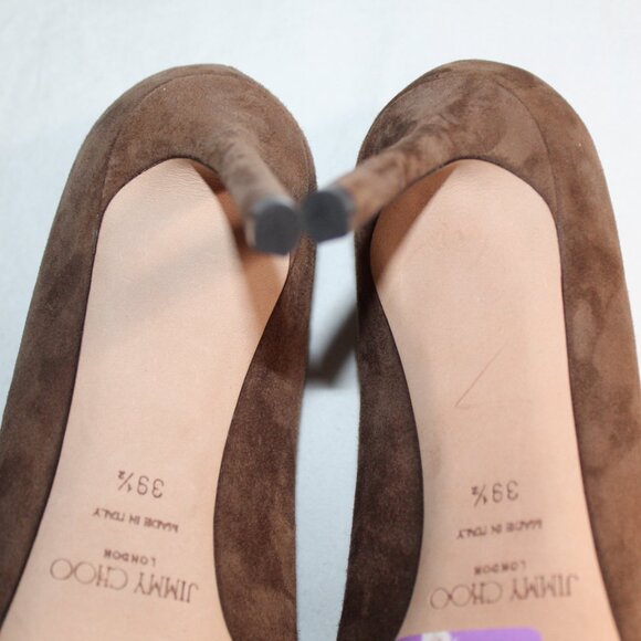 NWOB Jimmy Choo Heels Pumps Classic Romy Stiletto Pump Suede Leather 39.5 - Picture 7 of 7